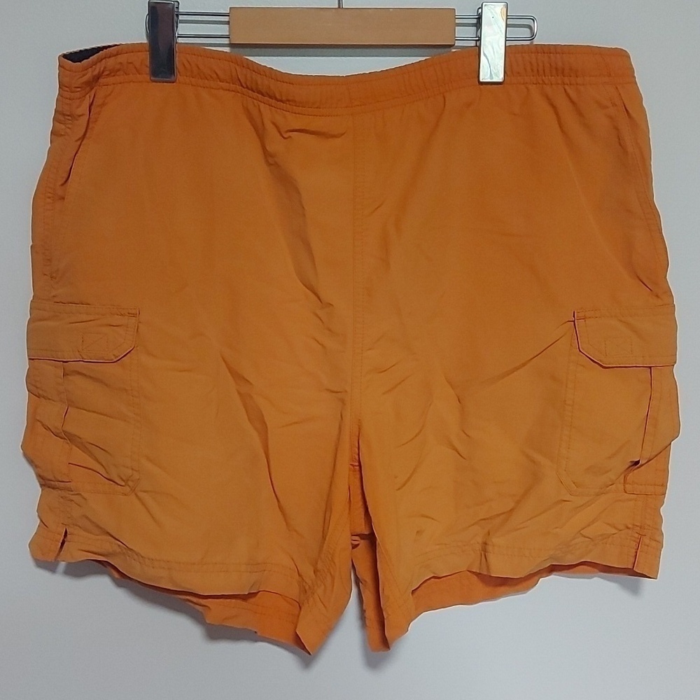 L.L Bean mens 0XR42 orange swim trunks shorts